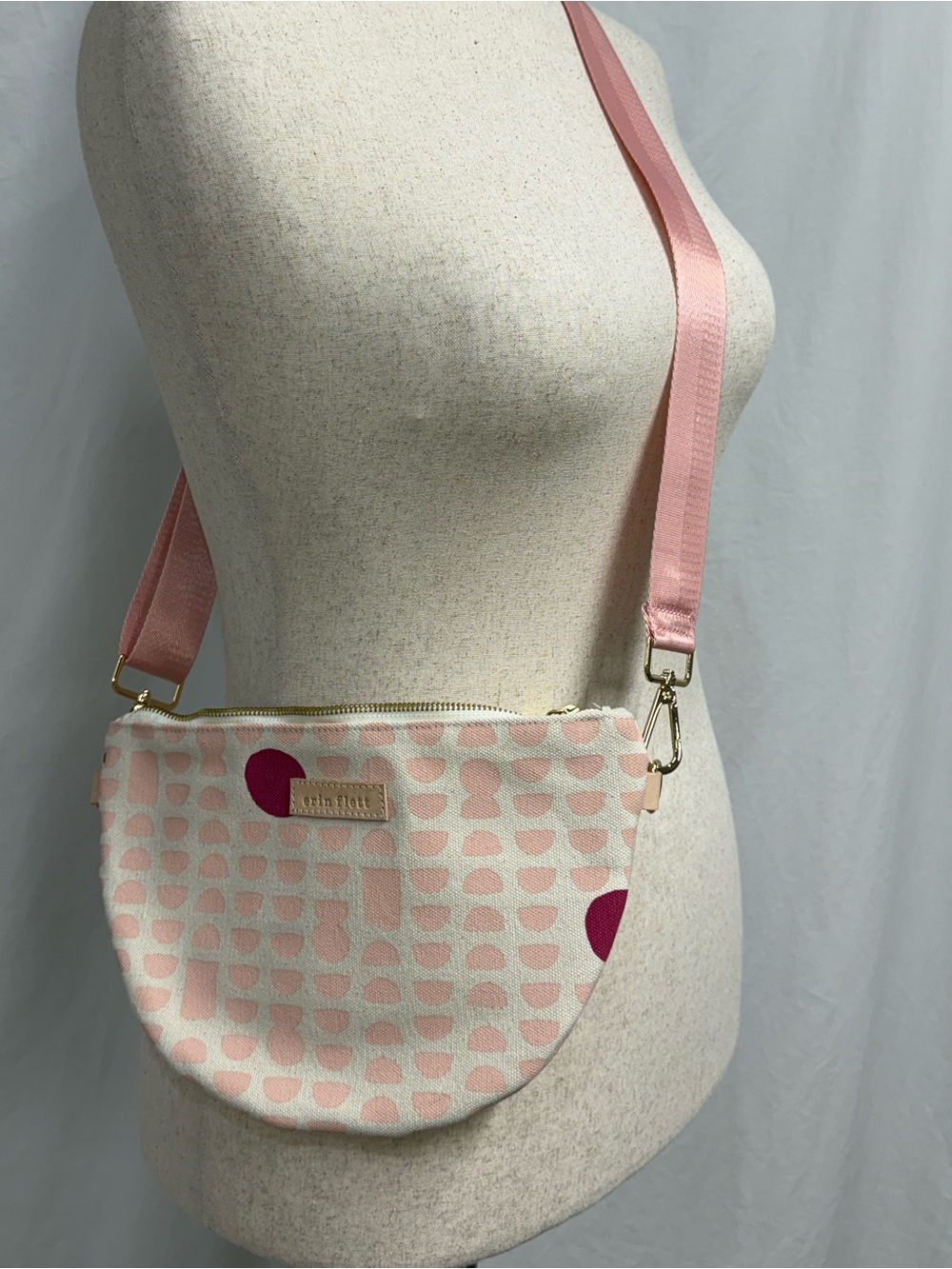 Erin Flett Phases of the Moon Crossbody Pouch with Magenta Full Moon